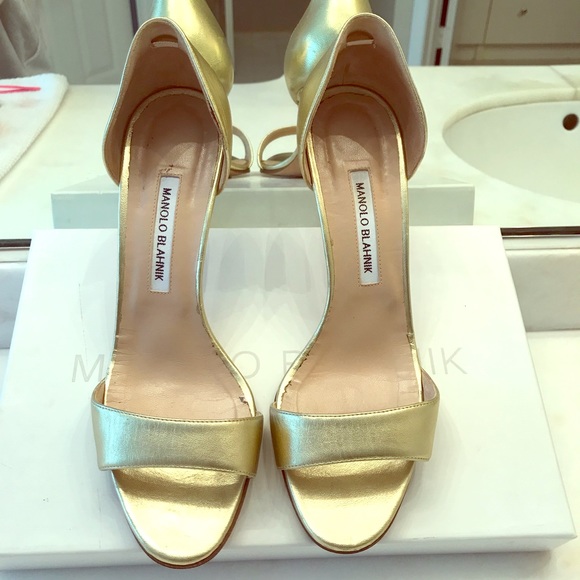 Manolo Blahnik Shoes - Manolo Blahnik  gold sandals 39.5